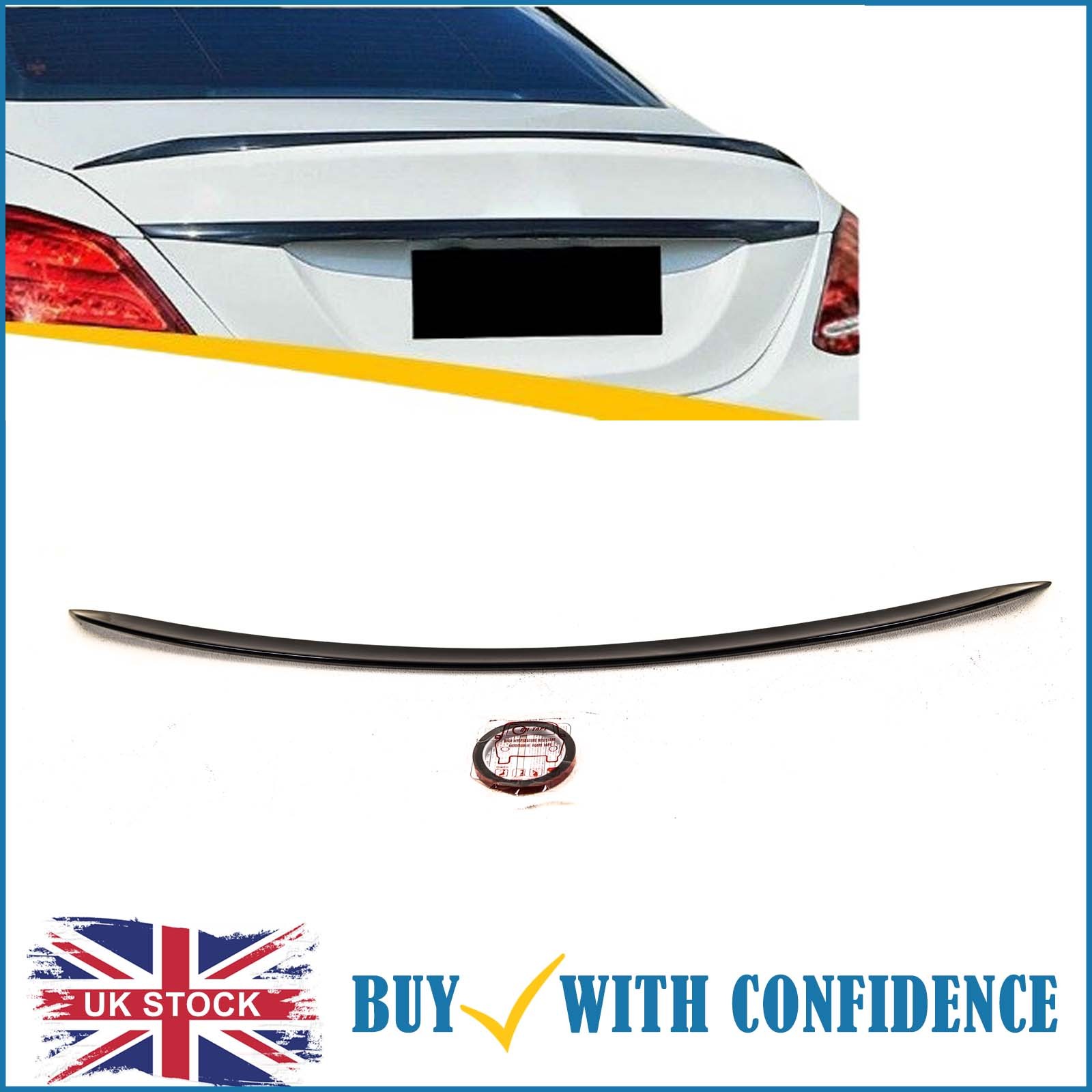 Fits Mercedes E-Class W213 2016-2023 Rear Boot Lip Spoiler E63S Sport Gloss - Image 2