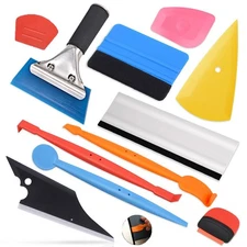11IN1 Car Vehicle Vinyl Tools Wrap Squeegee Felt Scraper Rubber Window Tint Kit