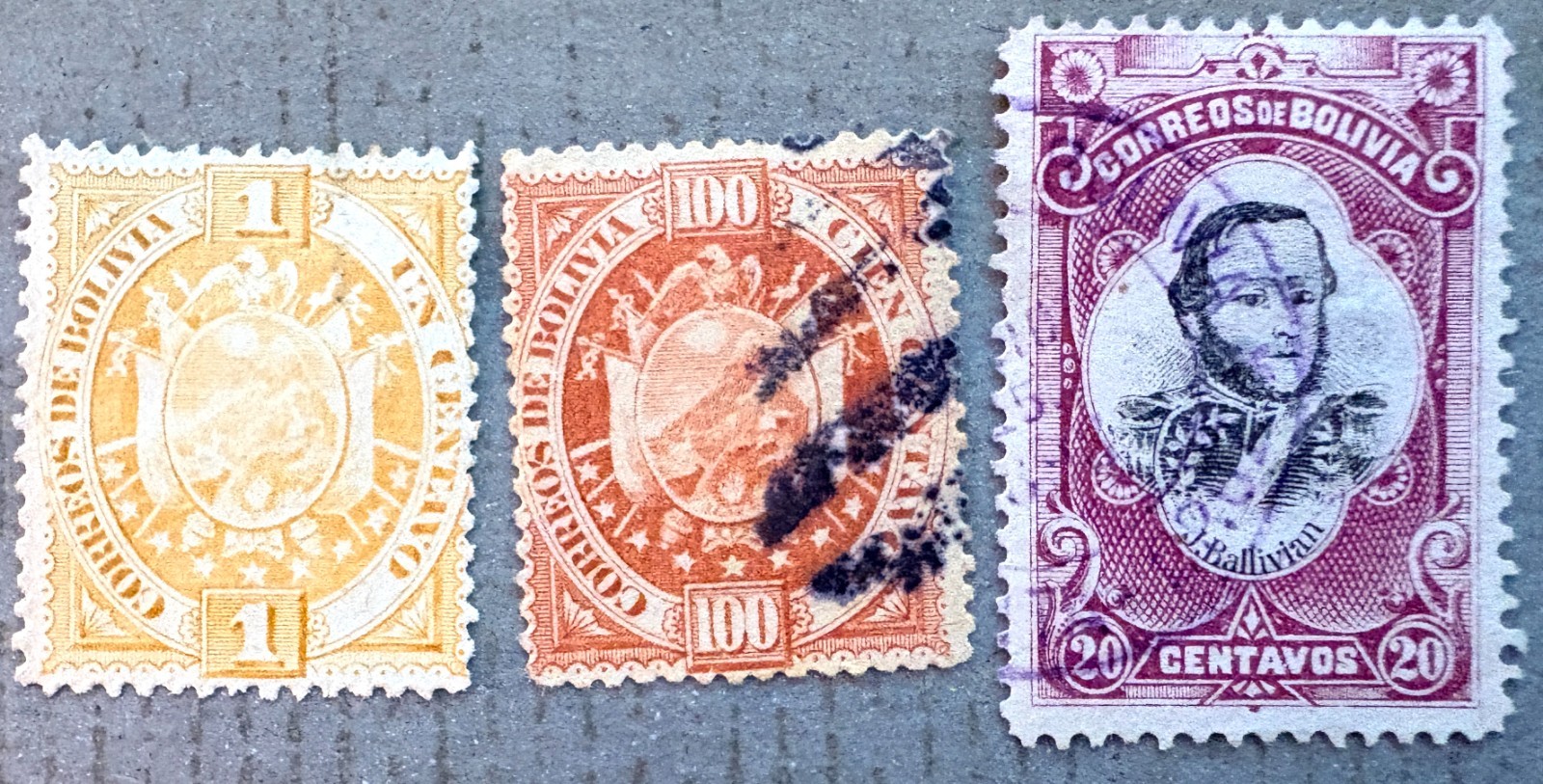 Bolivia 40, 46, 51 / Lot of Early Bolivian Stamps / Used