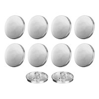 10 StüCk MetallknöPfe Zum NäHen,Rund,Flach,20Mm,Legierungsknopf,Silberfarben
