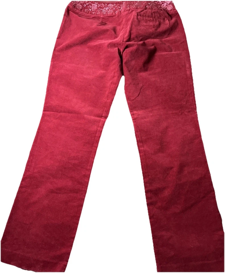 Elevenses Terciopelo Gamuza Campana Parte Inferior Diseño Cintura Floral Y2K Mujer Talla-8 Foto 3 de 4