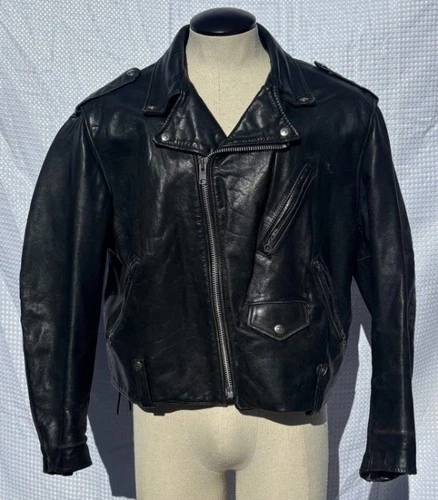 Vintage SCHOTT 80s USA Men’s 48 XL PERFECTO 125 Leather Motorcycle Biker Jacket