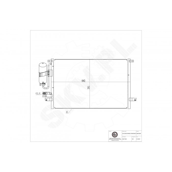 Condensateur de clim pour Chevrolet Epica 2.0 LPG et 2.5 essence aluminium