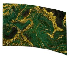 COLOR GUARD FLAGS EMERALD GOLD VEINS SILKS - NEW - 36" x 54" Standard Curved