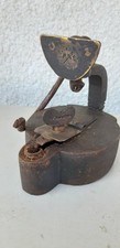 RARE Lampe huile mineur antica lampada da minatore ferro Grubenlampe Froschlampe