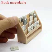 21PC Lot Accessories Bookshelf Books Unreadable 1/12 Scale Dollhouse Miniatures