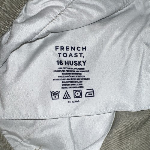 French Toast Uniform Khaki Boys Flat Front Short Size 16 Husky Adjustable(3Pack) - Picture 2 of 4
