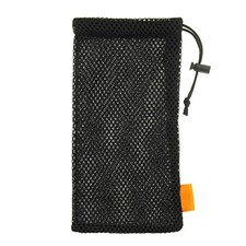 Nylon Mesh Drawstring Pouch Bag for Mobile Phone and Electronic 5.5inch Black