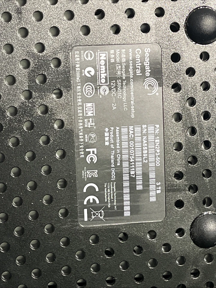 Seagate Central SRN01C Personal Organized Network Storage 3TB NO POWER ADAPTER - Image 4 of 4