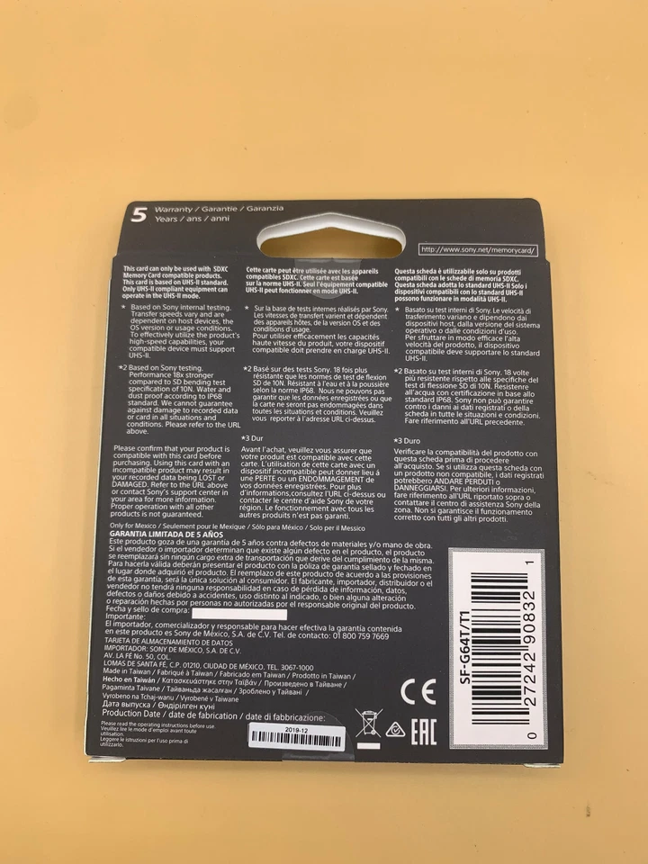 Sony 64GB SF-G Tough Series UHS-II SDXC Memory Card - Image 2 of 3