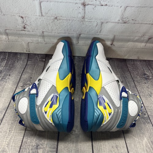 Nike Air Jordan 8 Retro Aqua Purple Yellow Shoes CI1236-100 Women’s Size 7 NEW - Picture 6 of 12