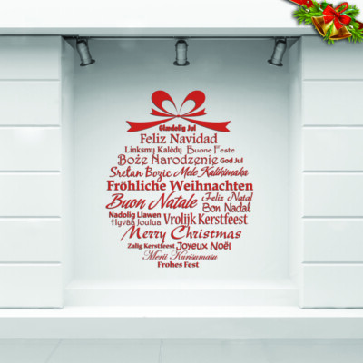 Glasfenster AUFKLEBER VITRINE, VITRINE WEIHNACHTSLADEN WEIHNACHTSDEKO ZUNGEN