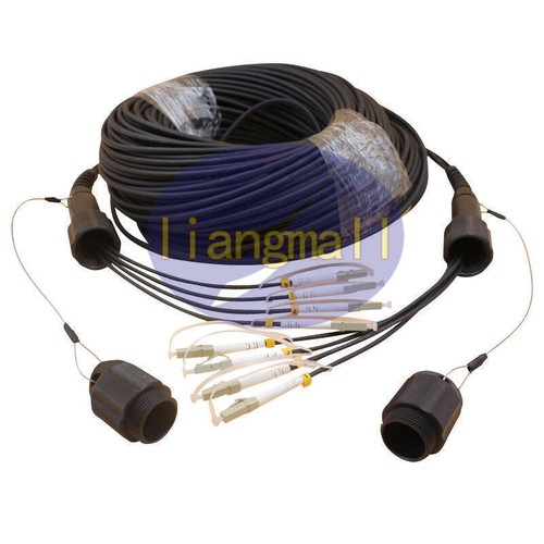 100M Outdoor LC MM Fiber Optic Patch Cord Waterproof 4 cores Armored TPU Cable - Afbeelding 4 van 4