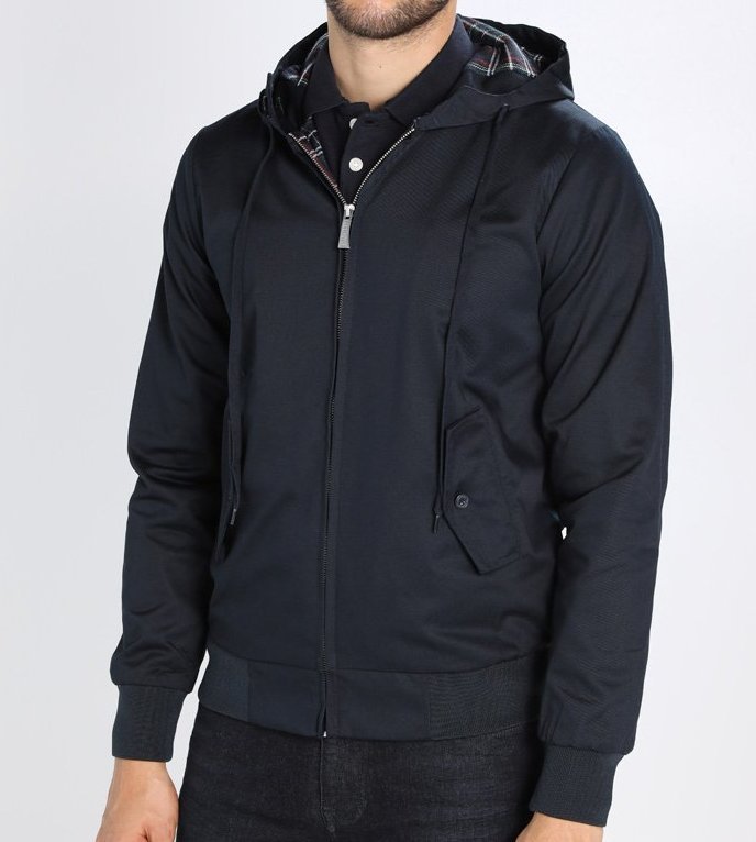 Harrington Hooded leichte Jacke Herren marine Gr L A5162 Harrington Hooded leichte Jacke Herren marine Gr L A5162