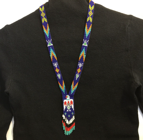 VINTAGE AUTHENTISCHE INDIANER DONNERVOGEL HALSKETTE SAMENPERLEN QUASTE FEHLT - Bild 24 von 24