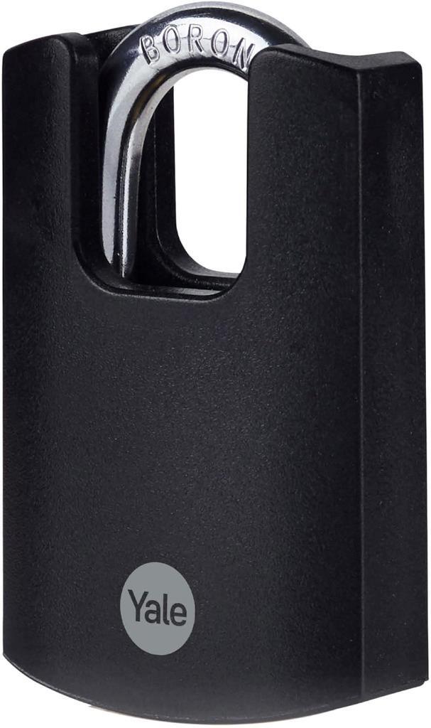 Yale Y121B Padlock Shackle Black Jacket Brass Closed Outdoor