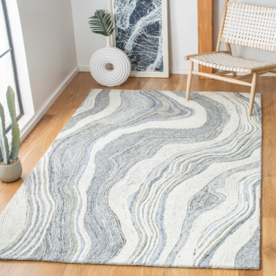 SAFAVIEH Fifth Avenue FTV121F Handmade Grey / Ivory Rug