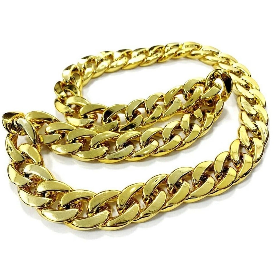 STYLEX PARTY Chunky Gold Chain Necklace Fake Fancy Dress Bling Gangster Rapper Joke Realistic