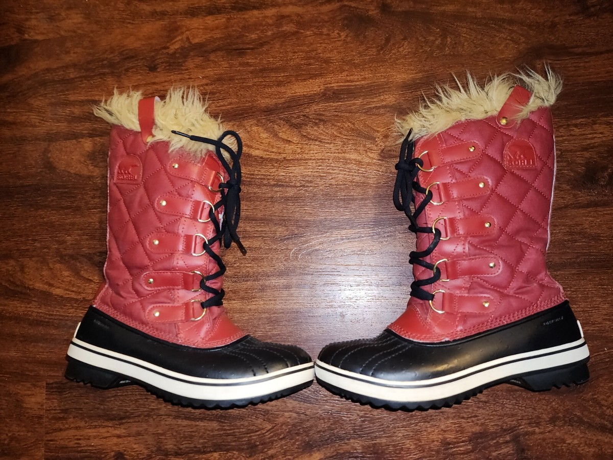 SOREL TOFINO WINTER RED BOOTS WATERPROOF, INSULATED FAUX FUR  display picture 1