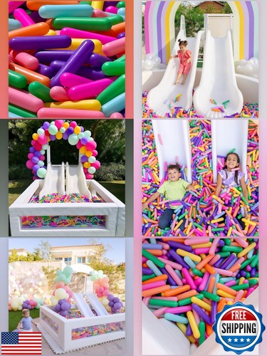 STARBOLO Ball Pit Balls Giant Sprinkles 250pcs, Rainbow Colors - Picture 4 of 5