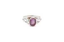 Sterling Silver 925 Amethyst Ring Size 7.5 F5