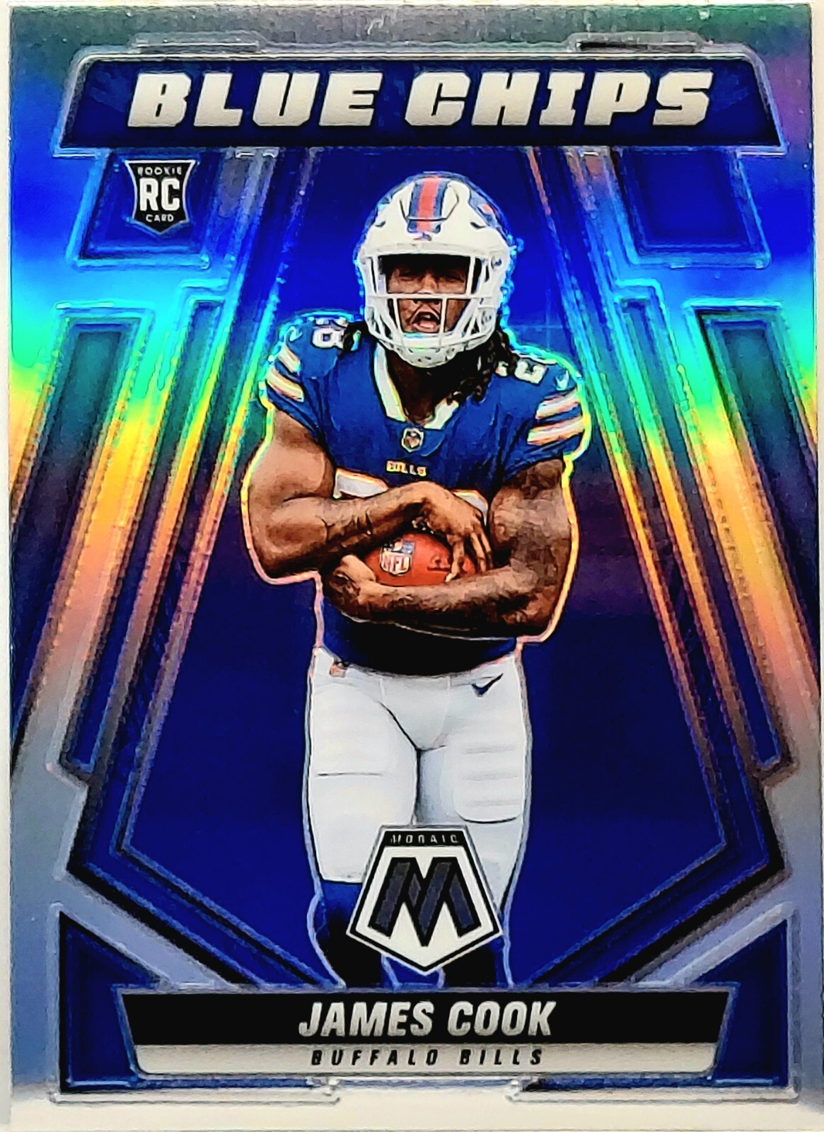 2022 Panini Mosaic Blue Chips Silver Prizm James Cook RC #BC-14