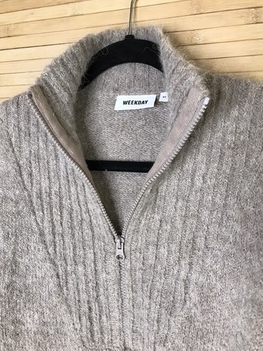 Weekday Selina zip Womens sz XS Sweater 