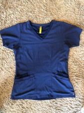 Wonderwink Women's Small V-Neck Scrub Top Navy Very Soft