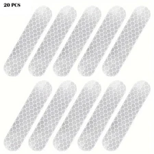 20pcs High Visibility White Silver Reflective Tape, Waterproof, Visibility Decal