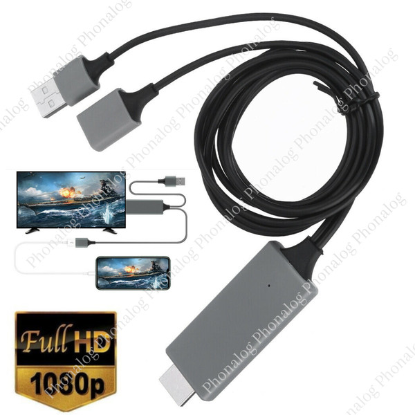 Cable adaptador 1080P HDMI espejo teléfono a TV HDTV para iPhone iPad Android