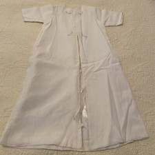 Vintage Rare J.L Hudson Co Christening Robe Ivory Embroidered Lined Satin Ties