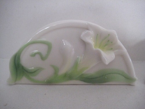 SET OF 4 FRANZ PORCELAIN IVY LEAF PLACE CARD HOLDERS BRAND NEW BOXED FZ01005 - Picture 3 of 12