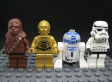 Lego Star Wars Chewbacca R2-D2 C-3PO And Stormtrooper Lot of 4 Minifigures