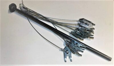 1 Dozen WCP WOLF FANG ANCHORS w/12'' CABLE & one 24''  DRIVER trapping