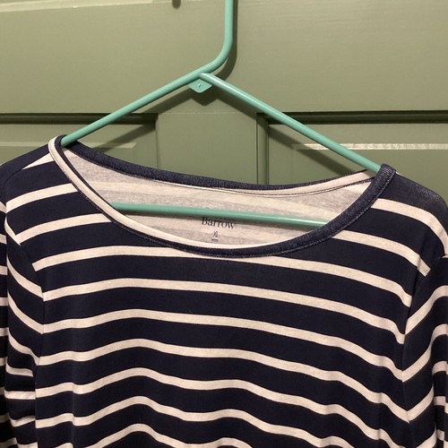 Croft & Barrow Petites Women's Blue & White Striped 3/4 Sleeve Blouse Size XL - 第 2/8 張圖片