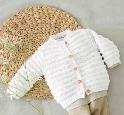 Chaqueta De Tejer Patrón Bebé Chicos Recién Nacido 3 6 Mths