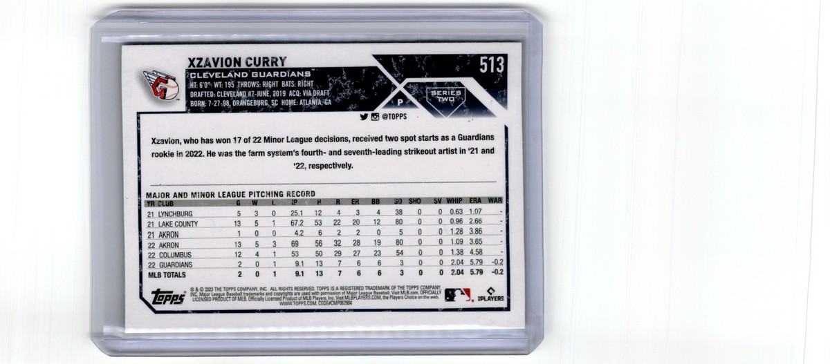 2023 Topps Purple Foil Xzavion Curry Rookie 363/799 Cleveland