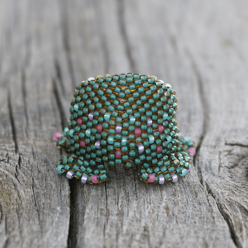 NATIVE AMERICAN ZUNI BEADED FROG BY FARLAN & ALESIA QUETAWKI - Imagen 4 de 7