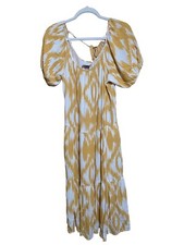 Knox Rose Dress Womens Small Multicolor Boho Tiered Gauze Flowy Midi