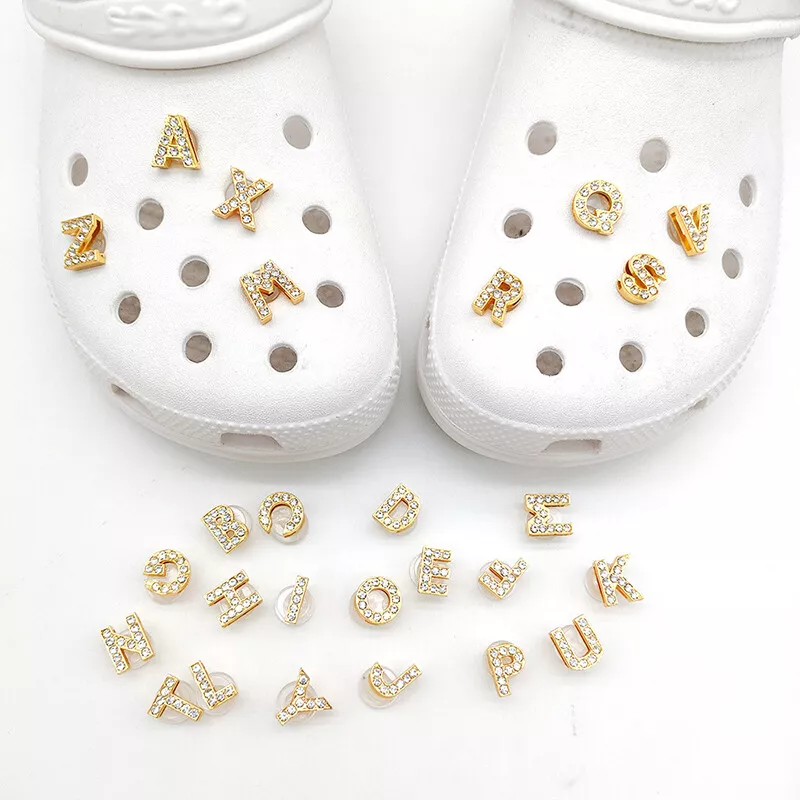 Letter Shoe Charms A - Z Alphabet for Croc Style Shoes Crystal US