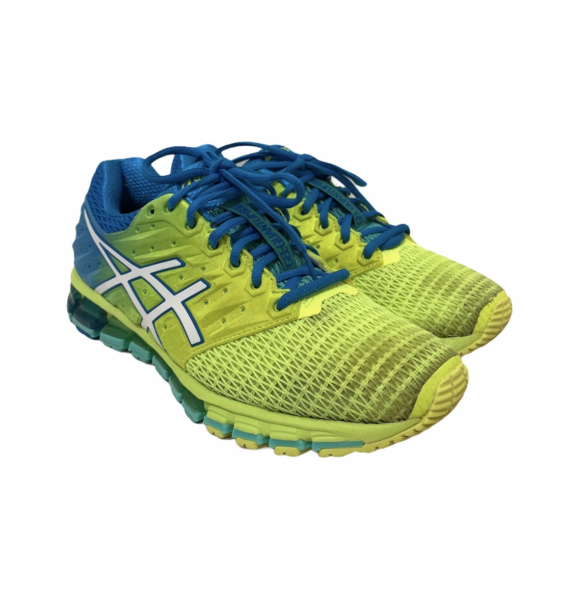Asics Gel Quantum 180 T6G7N Womens 9 Neon Yellow Blue Athletic