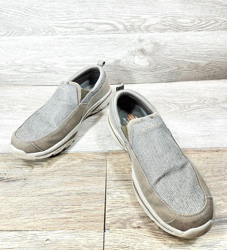 Skechers Men Relaxed Fit Air Cooled Memory Foan Extra Wide Slip On 10.5 Brown - 第 1/18 張圖片
