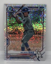 2021 BOWMAN CHROME WILMAN DIAZ SPECKLE REFRACTOR 1ST PROSPECT CARD /299 DODGERS