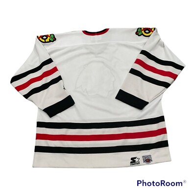 Vintage 90s Starter Chicago Blackhawks NHL White Hockey Vintage 90s Starter Chicago Blackhawks NHL White Hockey
