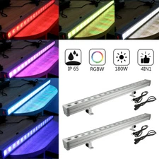 2PCS 180W RGBW 4in1 LED Wall Wash Light Bar DMX Stage DJ Party Lights Beam Light