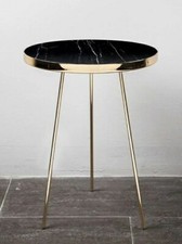 Real Marble Coffee Table Side End Table Console Clock Gold Rose Frame Stone