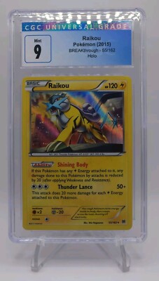 2015 Pokemon TCG Raikou Cosmos Holo Breakthrough XY 55/162 CGC 9