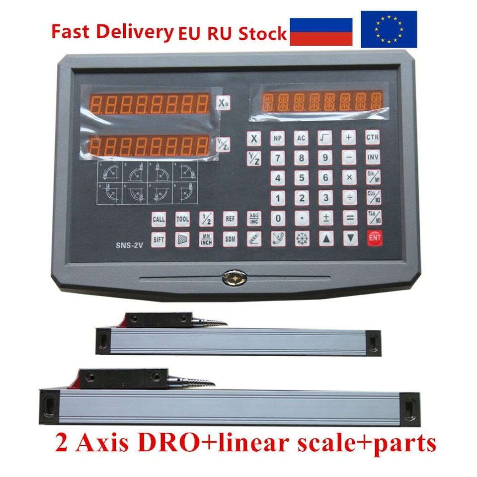2 Axis digital readout with 2pcs 50-1020mm linear scale / linear encoder