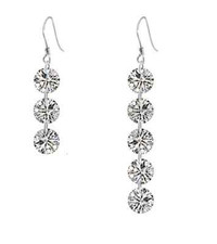 Sterling Silver Cubic Zirconia CZ Crystal Drop Dangling Earrings Gift K33