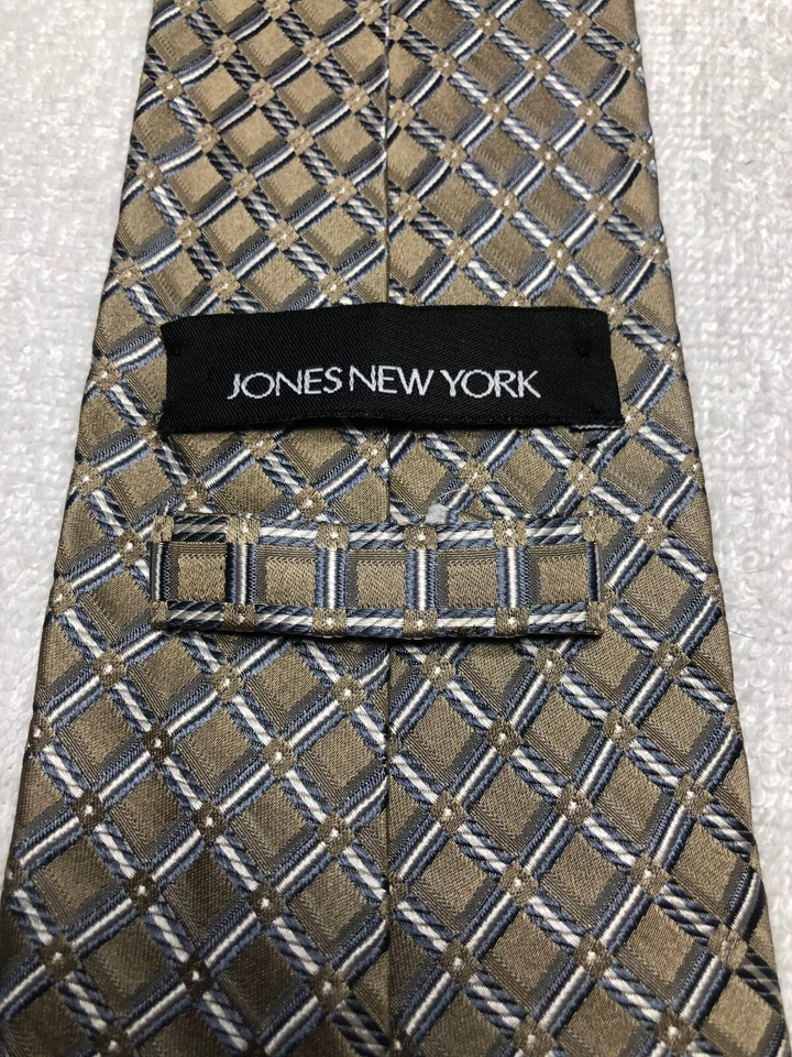 CORBATA HOMBRE JONES NEW YORK BEIGE CON GRIS 3,75 X 61 Foto 4 de 4